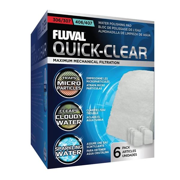 Fluval Quick-Clear for 306/406, 307/407 Canister Filter, 6-Pack