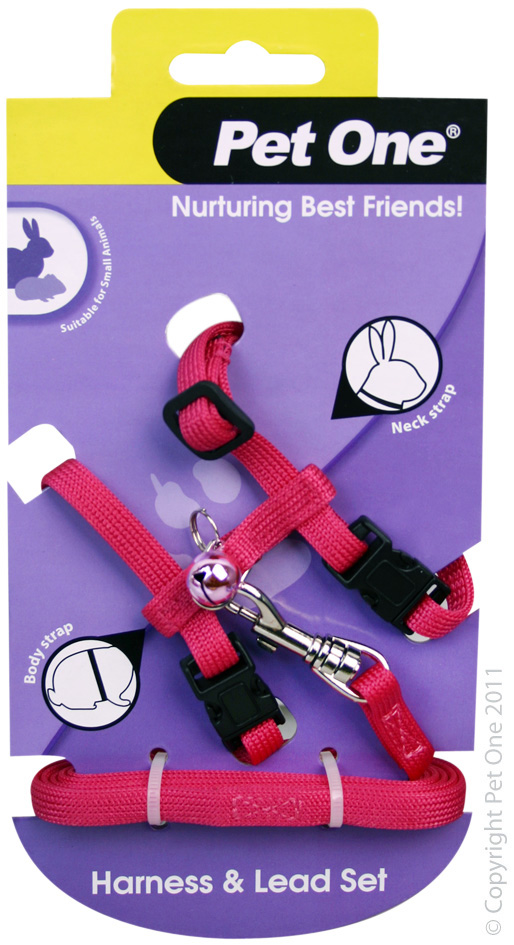 Pet One Leash & Harness Rabbit, Guinea Pig, Ferret